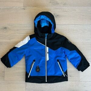 Obermeyer Blue and Black Jacket with White Trim